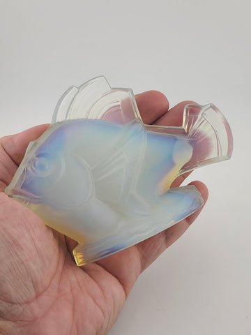Vintage Sabino Opalescent Glass Fish Model Chabot 5023 Figurine 3.5" tall by 4.5
