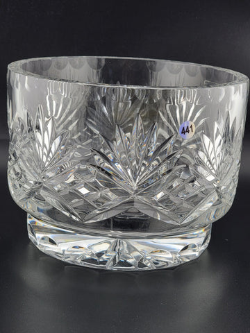 Vintage Illusions 24% Full Lead Crystal Clear Footed Bowl Hand Cut Germany