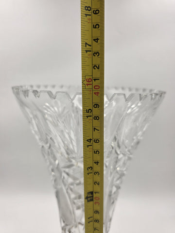 Rare Antique 19th C. Bohemian Cut Crystal Vase on Gilt Rococo Revival Stand