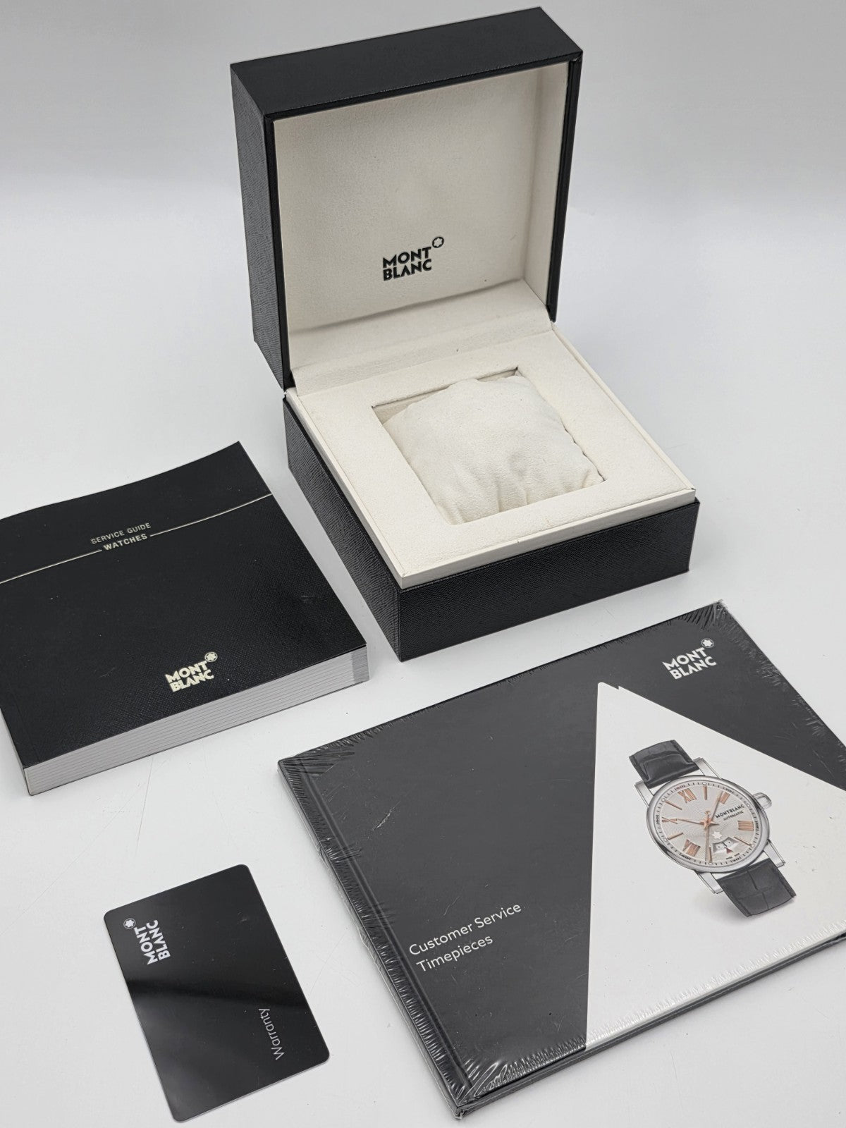 Genuine OEM Montblanc Watch Presentation Box Set w/ Warranty Card & Booklets