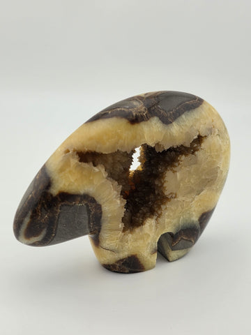 Septarian Nodule Bear Large Figurine Hand Carved Dragon Stone Crystal Sculpture