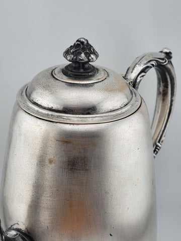 Antique Wm. Rogers & Son "Spring Flower" Silver Plated Tea/Coffee Pot.