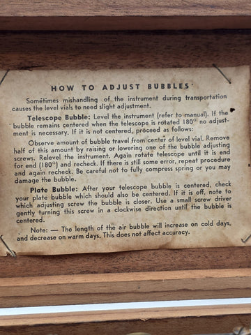 Vintage Craftsman Survey Level Transit w/ Orig. Case – VTG Optical Tool