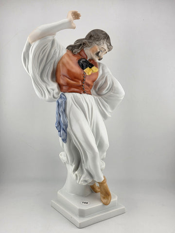 VINTAGE HEREND, FOLKLORE DANCING RASCAL MAN, HANDPAINTED PORCELAIN FIGURINE. VG.