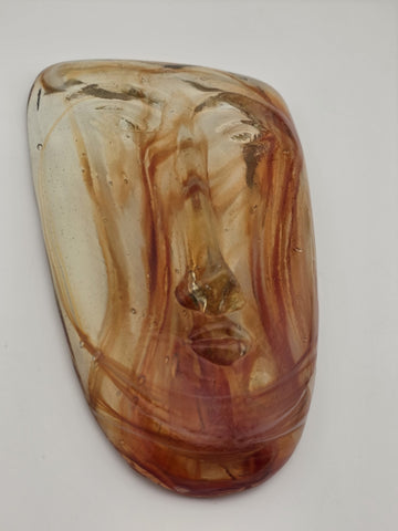Rare Vintage Jaramillo Bros. Amber Skydreamer Hand Made glass mask.