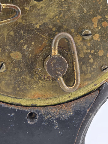 Antique F. Kroeber Metal Mantel Alarm  Clock c.1893 Ornate Victorian Windup Read