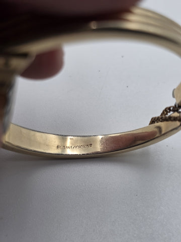 1940's Vintage Elgin Shockmaster 10K GF Ladies Bangle Watch Art Deco Style Works