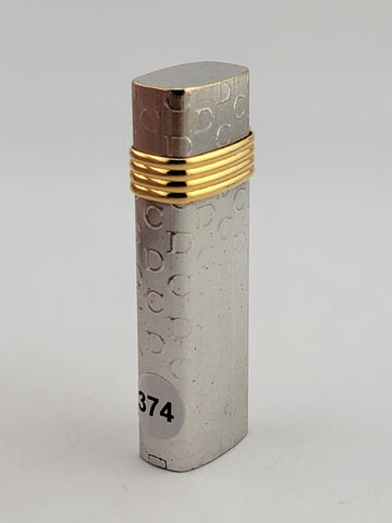 Vintage Christian Dior Lighter Swiss Made CD Logo Silver and Gold Plated. Works.