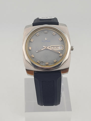 VINTAGE BULOVA 23 JEWELS AUTOMATIC PATINA GRAY DIAL 351503 SWISS MEN'S WORKING.