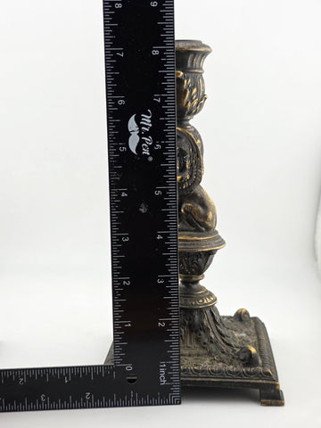 Ultra Rare 19th Century Egyptian Revival Gilt Bronze Sphinx Candlestick Holders