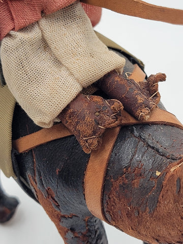 Rare Set Of 3 Antique Handmade Leather Camels W Saddles Nativity. Circa 1910.