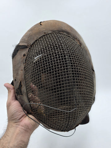 Rare One Of A Kind Antique Late 1800s Wire And Leather Fencing Mask