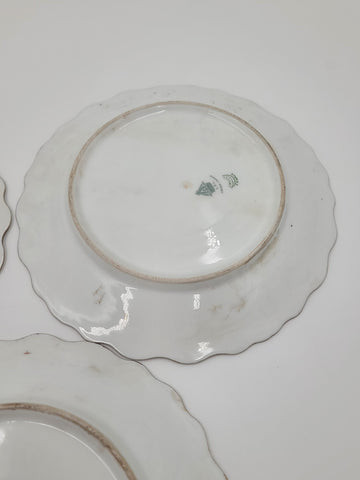 SET OF 3 ANTIQUE LIMOGES FRANCE LRL HAND PAINTED BIRDS CABINET PLATE SIGNED