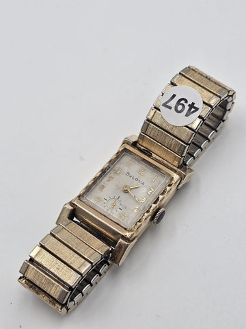 Antique 1940's Bulova Ladies 10K Gold Filled Art Deco Watch Sub Seconds. Works.