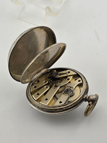 Antique Swiss Silver Pocket Watch c1890 ECHAPPEMENT CYLINDRE RUBIS Working