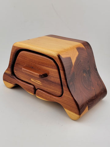 Rare One Of A Kind Vintage Walnut and Baltic Birch Single Drawer Bandsaw Box