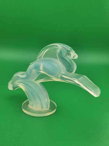1930s Sabino France Signed Opalescent Leaping Gazelle Art Deco Glass Figurine