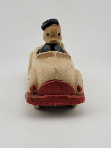 Vintage 1940’s Sun Rubber Co. Donald Duck & Pluto Roadster Car