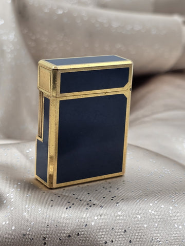 Rare Vintage S.T. Dupont Paris Ligne 1 Laque de Chine Royal Blue Gas Lighter