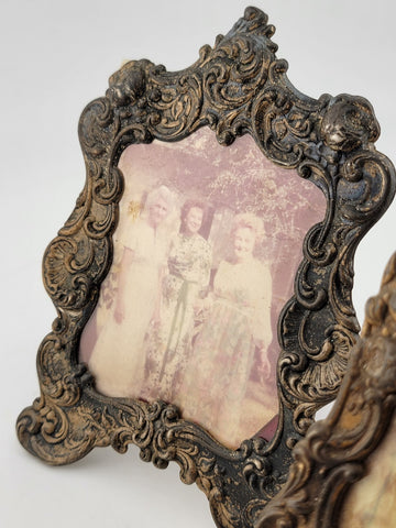 Antique Victorian Miniature Picture Farmes. Gorham Sterling Silver & Baroque.