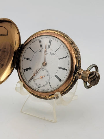 The Plan Gold Plated Swiss Pocket Watch by David Perret c.1890. W Glass Dome.