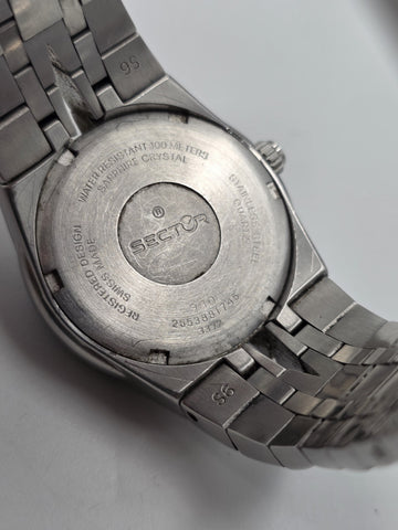 Sector 880 Swiss Made Quartz 34mm Sapphire 100M Steel Watch 2653881745 Box Works
