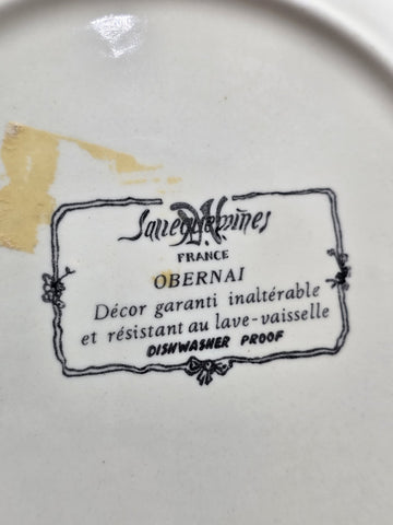 Set Of 6 OBERNAI SARREGUEMINES FRANCE FREE GRINDLEY AND CO BM32 CERAMIC PLATES
