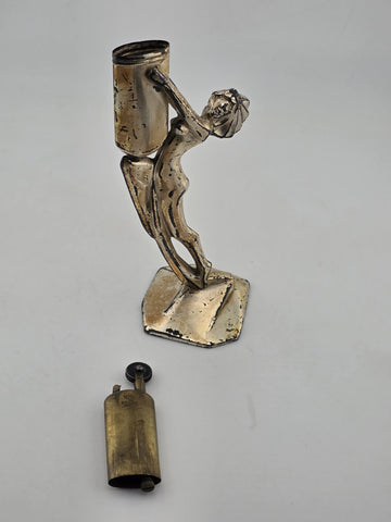 Ultra Rare Antique 1912 Art Deco Weidlich Brothers silver plated desk lighter