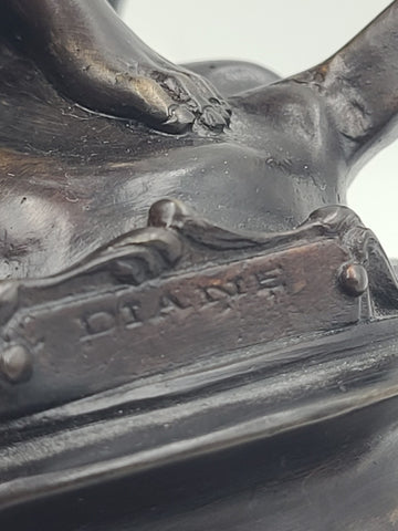 Auguste Moreau Diane Art Nouveau Bronze Dancing Woman Sculpture French C1900