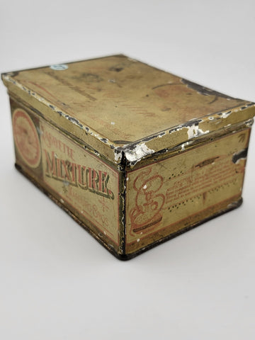 LAFAYETTE TOBACCO TIN MIXTURE HINGED LID MARBURG BROS BALTIMORE MD VINTAGE