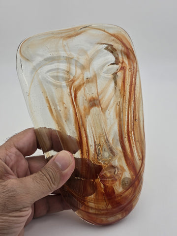 Rare Vintage Jaramillo Bros. Amber Skydreamer Hand Made glass mask.