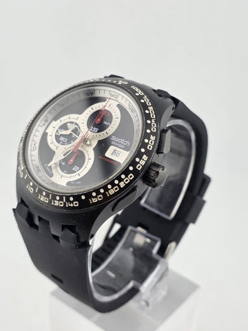 Swatch Right Track SVGB400 Automatic Chronograph Swiss Watch. Works. Read.