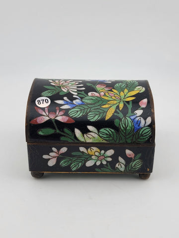 Rare Antique Chinese Cloisonne Enamel Inlaid Small Trinket, Jewelry Box.