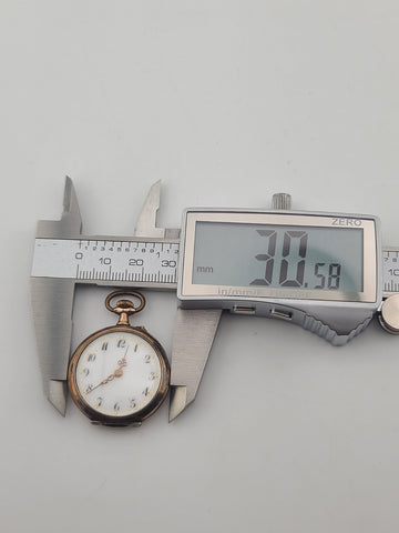 Rare Antique Swiss 0.800 Silver Ladies Pocket Watch Enamel Dial C1890 Runs