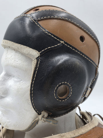 Rare Antique 1940's Goldsmith 60F Football Helmet &University 12C Shoulder Pads.