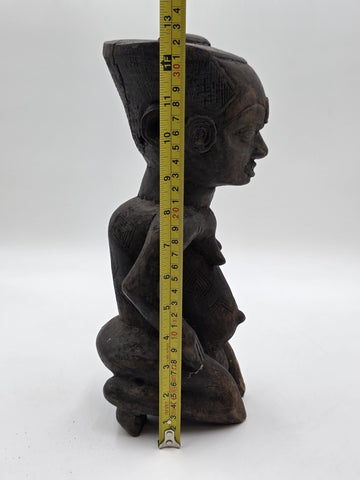 Rare 1930's African Luba Fertility Tribal Figure Handcarved Congo Art Sculpture