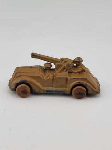 Rare Set Of 3 Antique 1930's Barclay Manoil Armored Cars & Anti-Tank Gun Cars.