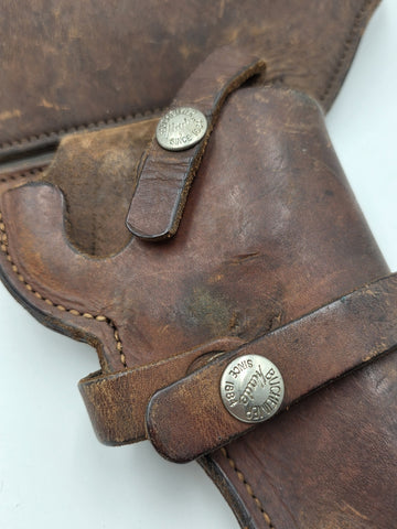 Antique 1940's Bucheimer St Louis Leather Revolver Holster Belt 34 Cartridge Rig