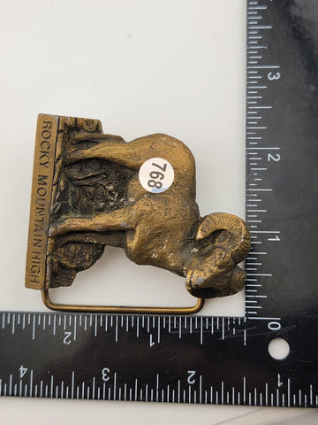 Vintage 70's 1978 3-D Bighorn Sheep Ram Nature Wildlife Spec-Cast Belt Buckle
