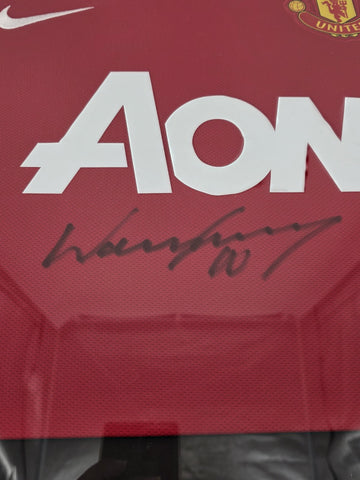 Wayne Rooney Signed Manchester United Jersey Framed Display COA A1 Memorabilia