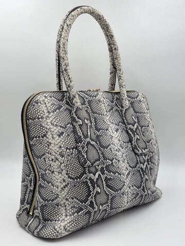 Vtg Escada Genuine Python Skin Leather Satchel Bag Italy Gold Hardware EE Logo