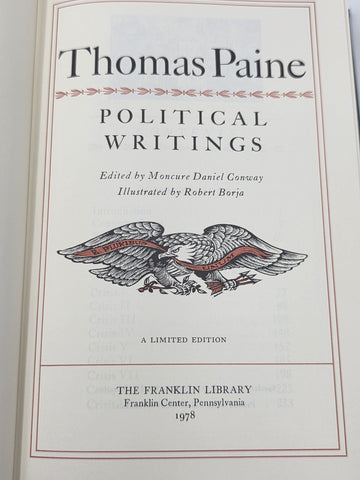 Thomas Paine Political Writings 1978 Franklin Library Leather Limited Ed. Unread