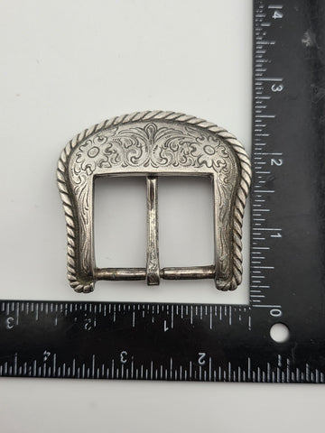 Vintage Western Belt Buckle Lot Abalone Mexico Stone Floral Cowboy 4 Pc Lot.
