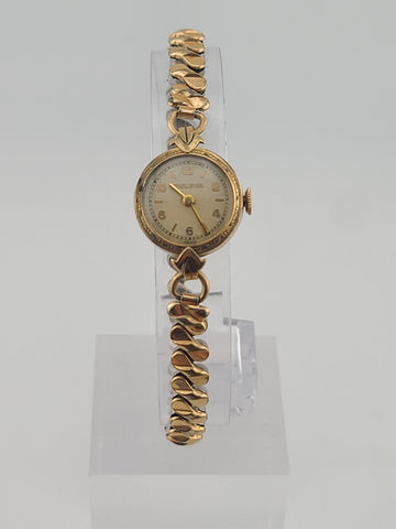 Antique 1940's Small Bulova 10k Gold Filled Ladies Swiss Wrist Watch. Working.