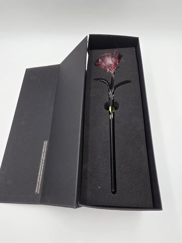 NEW Waterford Lismore Crystal FLEUROLOGY 14.5" Pink Rose - Sculptured Flower.