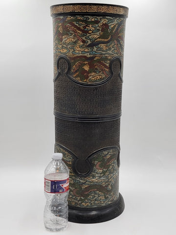 Antique Japan Meiji Era C 1880's Enameled Bronze /Cloisonné Umbrella/Stick Stand