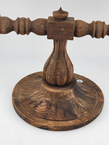 Vintage Wood Vanity Mirror Carved Swivel Round Gothic Witch Style