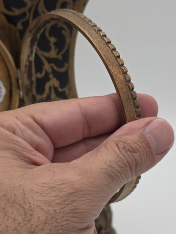 Private: Rare Antique French Rococo Mantel Clock Chinoiserie Inlay Bell Strike.