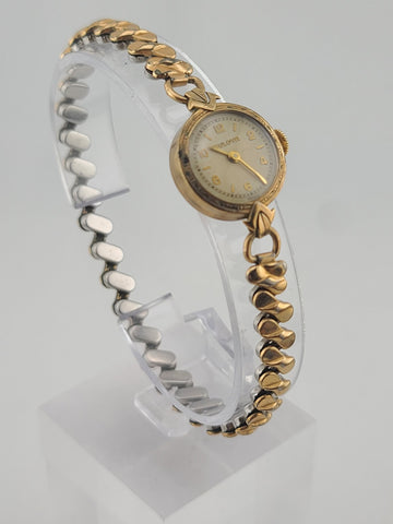 Antique 1940's Small Bulova 10k Gold Filled Ladies Swiss Wrist Watch. Working.