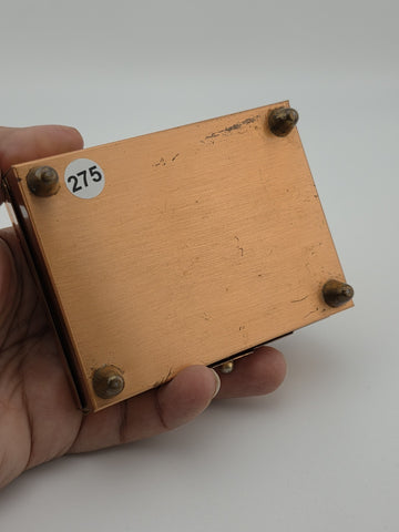 Antique Copper & Leather Cigarette Box Art Deco Style Tabletop Cigarette Case